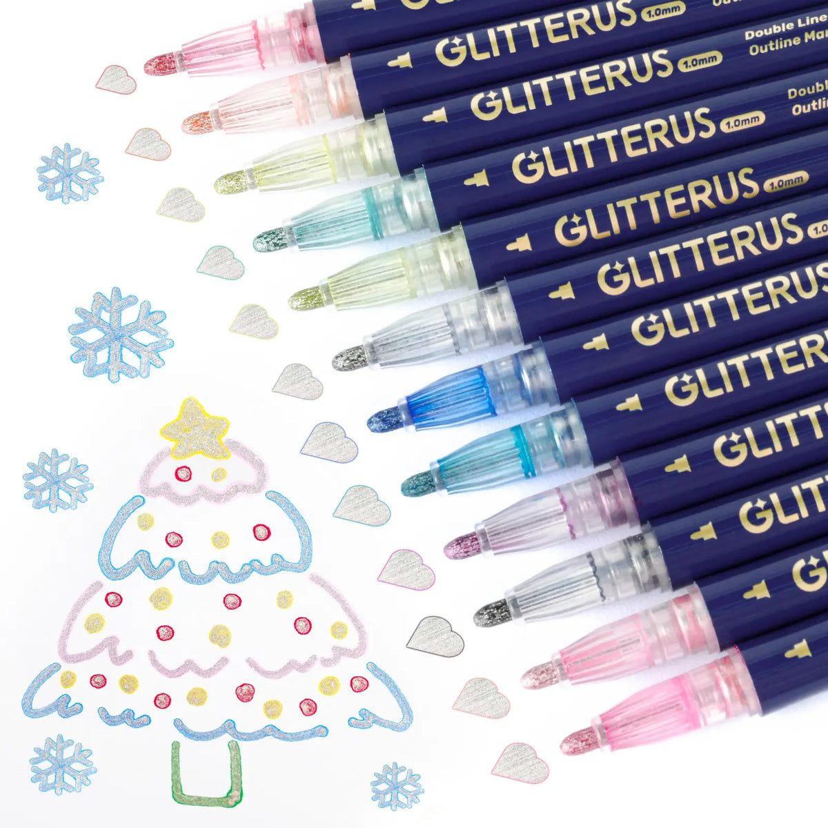 ✨ Glitter Outline Shimmer Markers & Gel Pens | Sparkle Art & Craft Pens for Drawing, Journaling & DIY