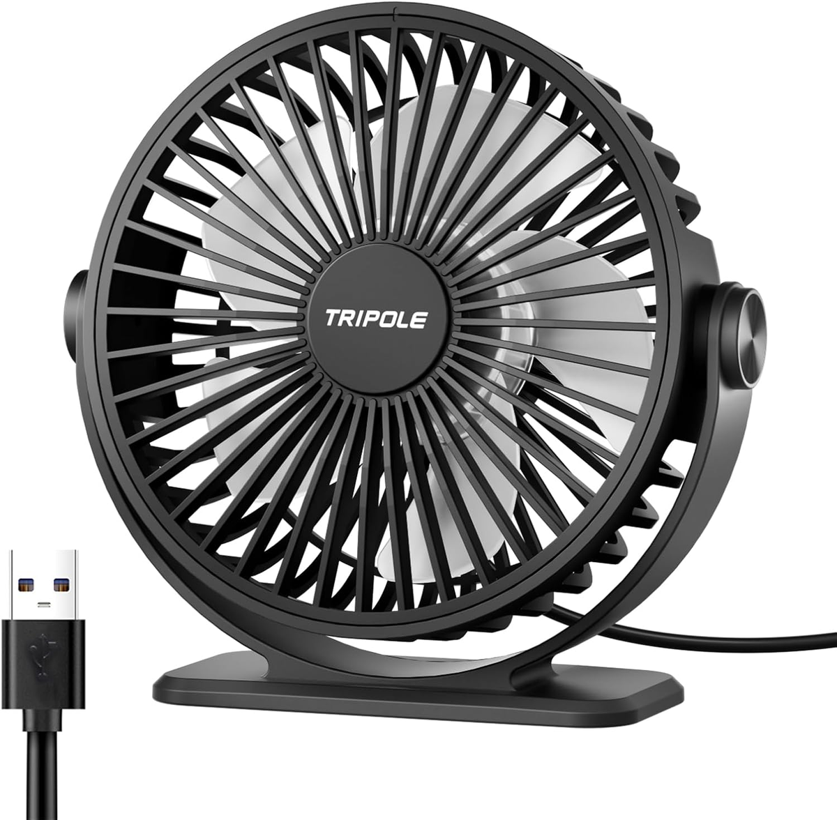USB Desk Fan Small Portable, 360° Rotation Quiet Mini Personal Fan